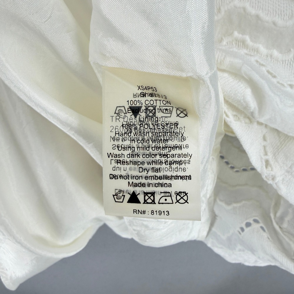 Tracy Reese x Anthropologie A-line Skirt Women 14 White Eyelet Tie Waist Midi - Picture 12 of 16